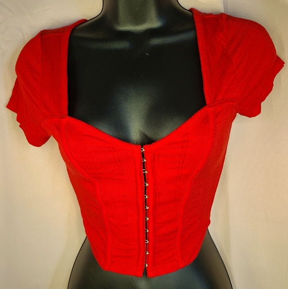 Red Women's Top with Front Closure - Picture 1 of 2